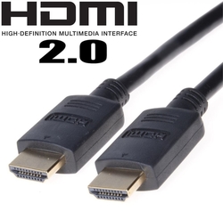 Kabel HDMI M/M 2m, zlac. konektory, rev. 2.0