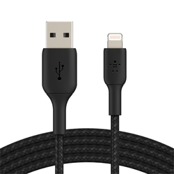 Kabel Lightning - USB A, oplétaný,BELKIN,1m,černý