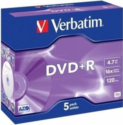 Médium DVD+R Verbatim 4.7GB 16x, Normal J/C
