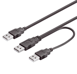 Kabel USB napájecí Y kabel A/M+A/M-A/M