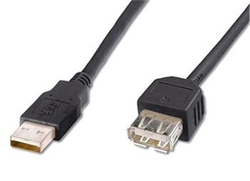Kabel USB 2.0 prodlužovací A-A 1m černý