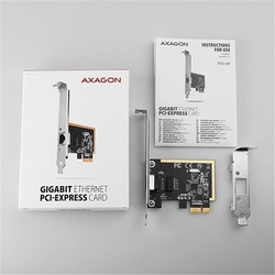 Síťová karta AXAGON PCIe Gigabit eth. Realtek + LP