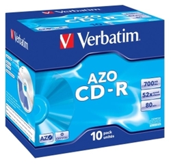 CD Verbatim 700MB, Jewel box, crystal, 52x, AZO