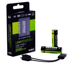 Baterie Verico AA nabíjecí USB-C,1700mAh,1.5V,2ks