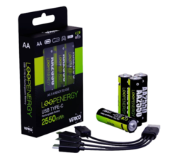 Baterie Verico AA nabíjecí USB-C,1700mAh,1.5V,4ks