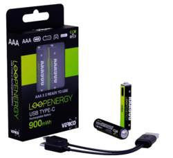 Baterie Verico AAA nabíjecí USB-C,600mAh,1.5V,2ks