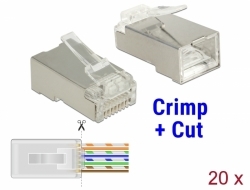 Konektor RJ45 STP Cat5e krimpovací+zářezový samec