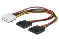 Redukce napájení Molex na 2x SATA, 15cm DIGITUS