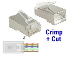Konektor RJ45 STP Cat.6 krimpovací+zářezový samec