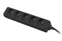 Prodlužovací přívod 230V, 3m, 5 zásuv.,černý