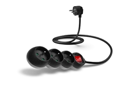 Prodlužovací přívod 230V,1.5m,3 zásuv., vyp., čern